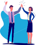 man and woman high-five