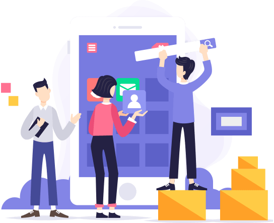 People working together to improve mobile app