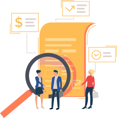 Three person doing a document audit